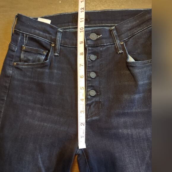 Mother The Pixie Weekender Night Tripper Flare Dark Wash Denim Jeans Size 26 - Picture 7 of 16